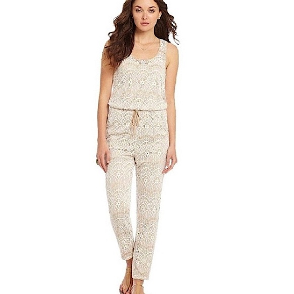 Chelsea & Violet • Cream/Nude Lace Jumpsuit Lounger Sz XS - Picture 1 of 8